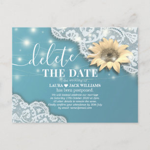 Carte Postale Faire-part Report mariage Supprimer La Date Sunflower