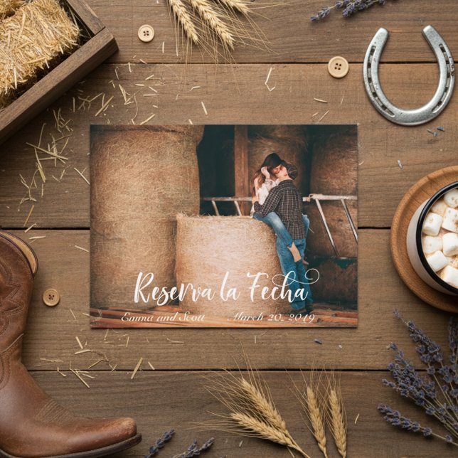 Carte Postale Faire-part Reserva La Fecha Photo Save the Date Espagnol (Créateur téléchargé)