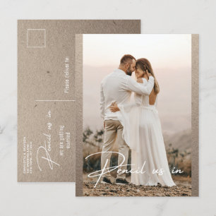 Carte Postale Faire-part Réservez-Nous La Date Photo Mariage Rustique