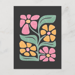 Carte Postale Faire-part RESIST Floral Anti Trump Politique Protestation 