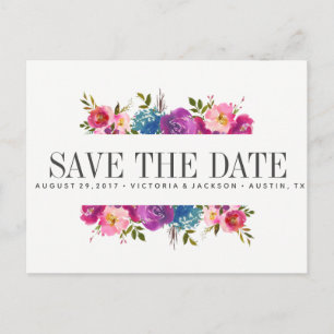 Carte Postale Faire-part Ressort   Fleurs roses MARIAGE enregistrer la date