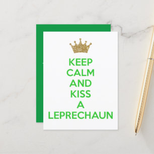 Carte Postale Faire-part Restez Calme Et Embrassez Une Fête De Leprechaun