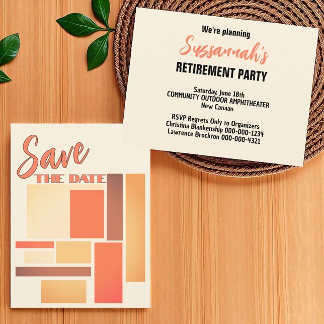 Carte Postale Faire-part Retirement Party Save The Date Announcement (front and template back retirement save the date postcard)