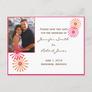 Carte Postale Faire-part Rétro avec une torsion moderne Starburst