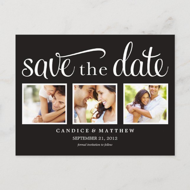 CARTE POSTALE FAIRE-PART RETRO | ENREGISTRER LA DATE D'ANNONCE (Devant)