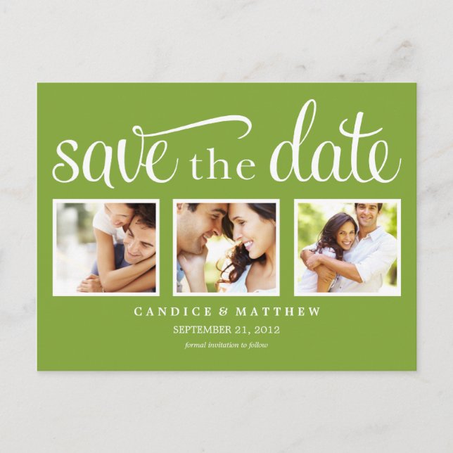 CARTE POSTALE FAIRE-PART RETRO | ENREGISTRER LA DATE D'ANNONCE (Devant)