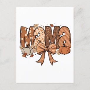 Carte Postale Faire-part Retro Mama Coquette Bow Automne Thankgiving Automn