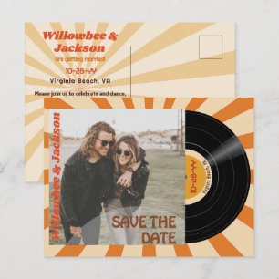 Carte Postale Faire-part Retro Music Festival Enregistrer Enregistrer la da