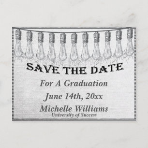 Carte Postale Faire-part Rétros économies d'ampoule la date