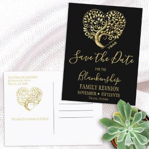 Carte Postale Faire-part Réunion de famille Enregistrez la date Arbre à coe