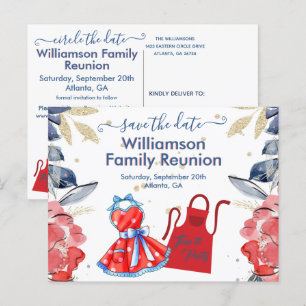 Carte Postale Faire-part Réunion de famille Enregistrez la date BBQ Code QR