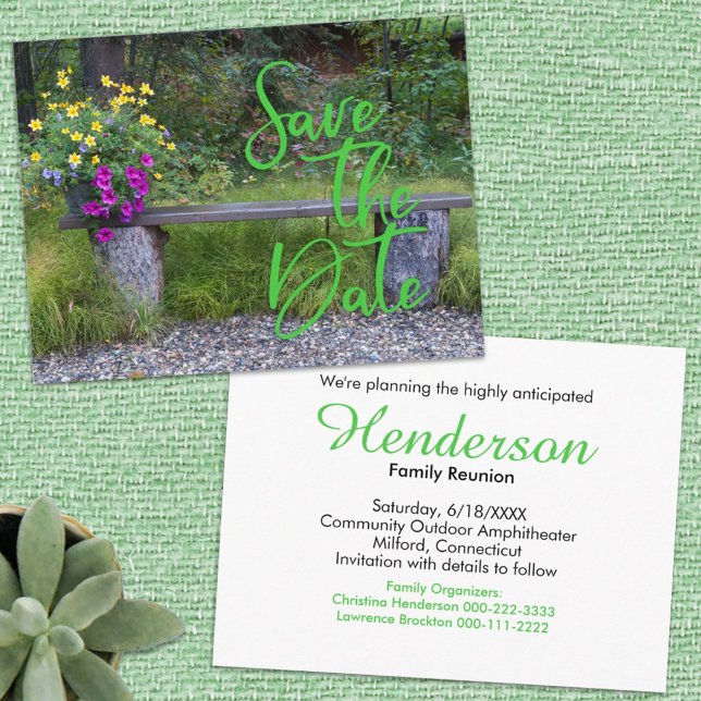 Carte Postale Faire-part Réunion de famille Rustique Sauvegarder la date Ty (Créateur téléchargé)