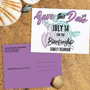 Carte Postale Faire-part Réunion Familiale Enregistrer La Date Tribal Turtl