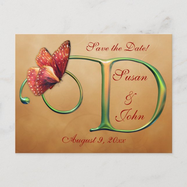 Carte Postale Faire-part Rêves de Papillon (Devant)