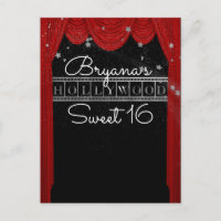 Rideaux rouges HOLLYWOOD et étoile argentée Save t