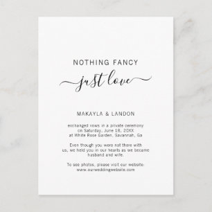 Carte Postale Faire-part Rien de fantaisiste, juste un amour simple mariage