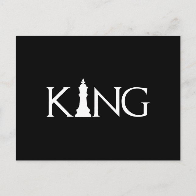 Carte Postale Faire-part roi avec pièce d'échecs king (Devant)