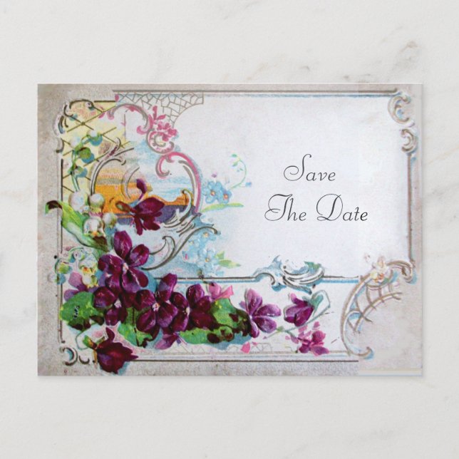 CARTE POSTALE FAIRE-PART ROMANTICA 4 ENREGISTRER LA DATE (Devant)