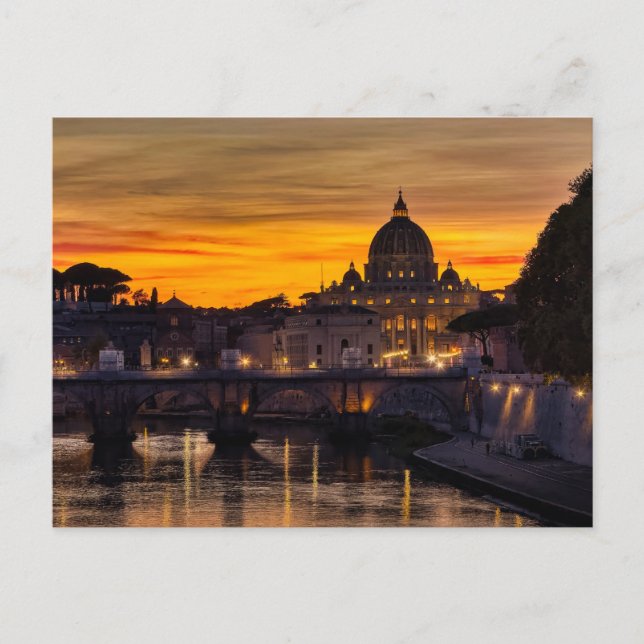 Carte Postale Faire-part Rome au coucher du soleil (Devant)