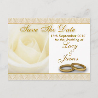 Carte Postale Faire-part Rose Blanche & Cercles Mariages Enregistrer La Car