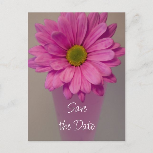 Carte Postale Faire-part Rose Daisy in Vase Wedding Enregistrer la date (Devant)