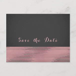 Carte Postale Faire-part Rose et gris moderne glamour sequins chic enregist