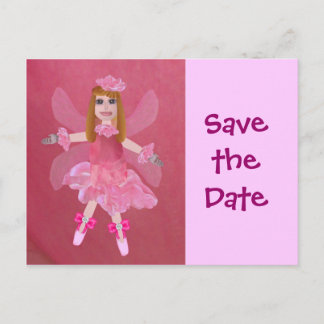 Carte Postale Faire-part Rose Fairy, Enregistrer la date