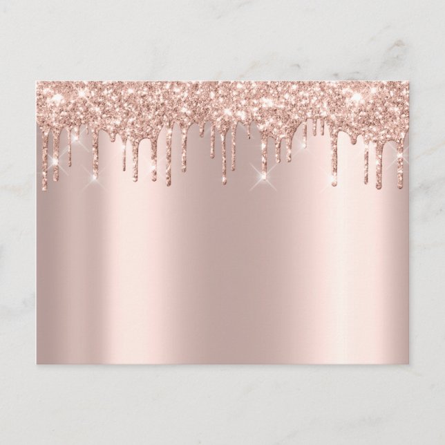 Carte Postale Faire-part Rose Gold Sark Dégoutte Minimal Simplement Glamour (Devant)