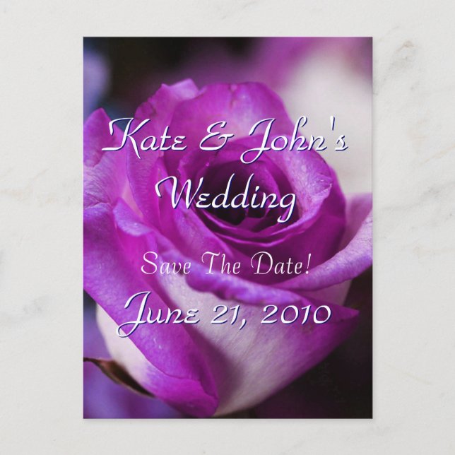 Carte Postale Faire-part Rose pourpre (Devant)