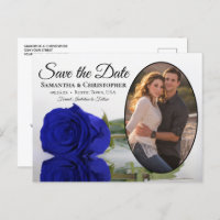 Rose Royal Blue Oval Photo Wedding Enregistrer La
