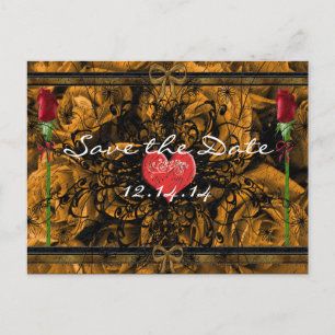 Carte Postale Faire-part Roses anciennes sépia sous les vagues apaisantes