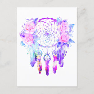 Carte Postale Faire-part Roses roses roses Dreamcatcher Rêves floraux