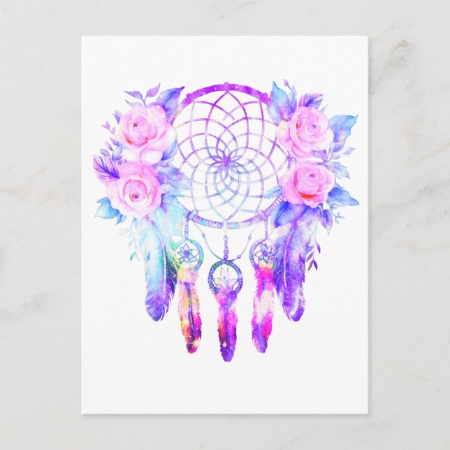 Carte Postale Faire-part Roses roses roses Dreamcatcher Rêves floraux (Devant)