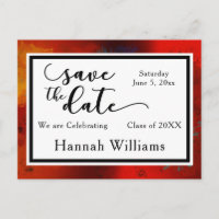 Rouge, Artsy, Graduation unique Enregistrer la dat