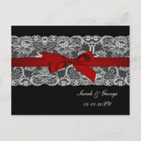 Invitations Faire Part Blanc Rouge Dentelle Zazzle Fr