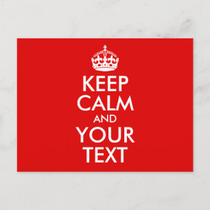 Carte Postale Faire-part Rouge vintage Gardez le calme et votre texte