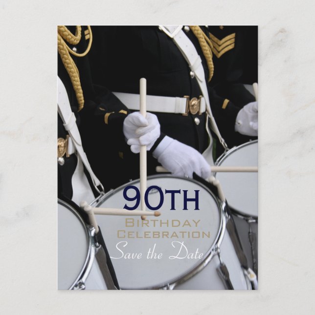 Carte Postale Faire-part Royal British Band 90th Birthday Enregistrer la da (Devant)