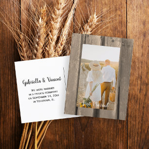 Carte Postale Faire-part Rustic Country Grange Wood Mariage Photo