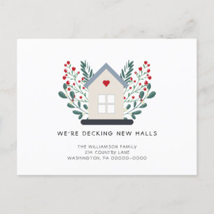 Carte Postale Faire-part Rustic Decking New Halls for the Holidays Card 
