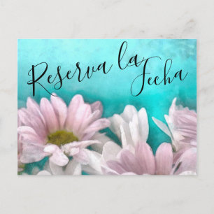 Carte Postale Faire-part Rústico Margarita Floral Acuarel Reserva la Fecha