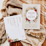 Carte Postale Faire-part Rustique Boho Floral Pampas Mariage en herbe<br><div class="desc">Cette belle carte de date d'inspiration boho apportera une touche parfaite à votre mariage. L'aménagement comprend des fleurs rustiques d'aquarelle,  une élégante pelouse de pampas et une végétation tropicale luxuriante agrémentée d'une typographie moderne.</div>
