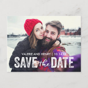 Carte Postale Faire-part Rustique Enregistrer la date Pleine photo saignée