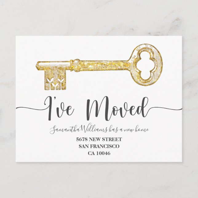 Carte Postale Faire-part Rustique J'ai déplacé la photo clé Moving Faire-pa (Devant)