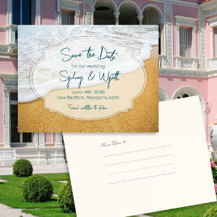 Carte Postale Faire-part Sable n Surf personnalisé Enregistrer la date Cart