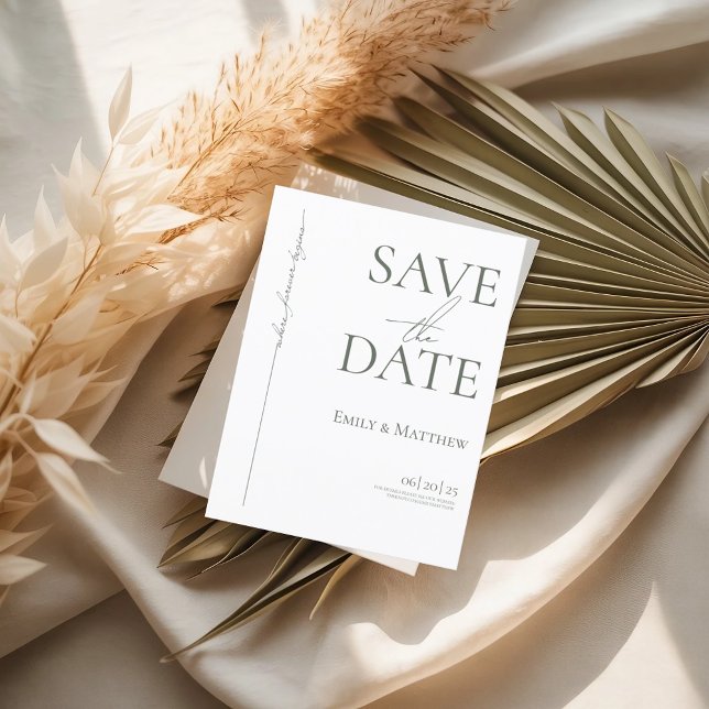 Carte Postale Faire-part Sage Où L'éternité Commence Sauvegarder La Date (Créateur téléchargé)