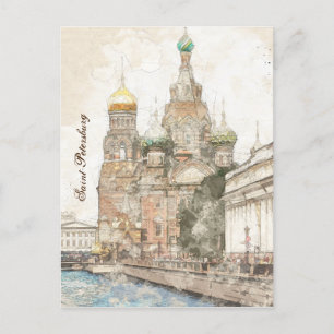 Carte Postale Faire-part Saint-Pétersbourg, Russie – Annonce Élégante