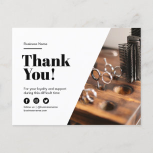 Carte Postale Faire-part Salon de coiffure avec fidélité Merci