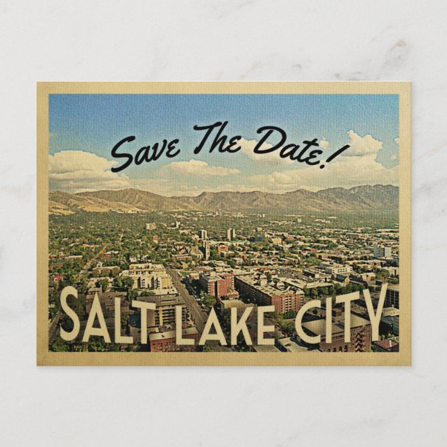 Carte Postale Faire-part Salt Lake City Enregistrer La Date Utah (Devant)