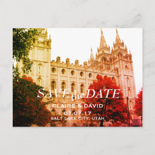 Carte Postale Faire-part Salt Lake City, Utah Temple Wedding Enregistrer la