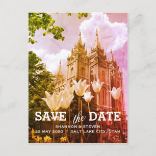 Carte Postale Faire-part Salt Lake City, Utah Temple Wedding Enregistrer la